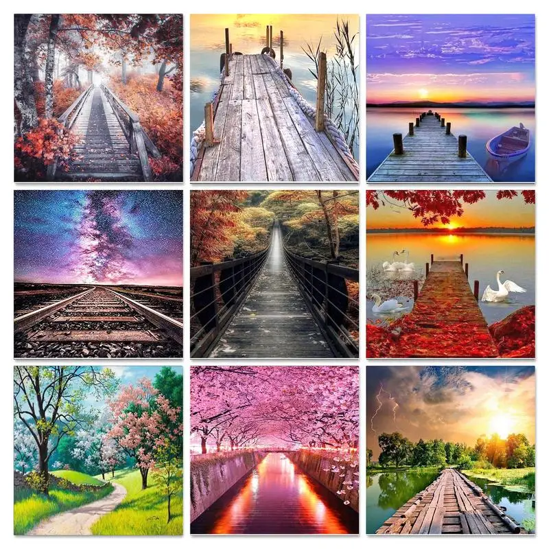 

GATYZTORY Landscape Diamond Embroidery Rhinestones Full Square Diamond Painting Mosaic Seascape Cross Stitch Art Kits Home Decor