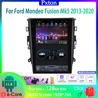 pxton tesla screen android car radio stereo multimedia player for ford mondeo fusion mk5 2013 2020 carplay auto 6g128g
