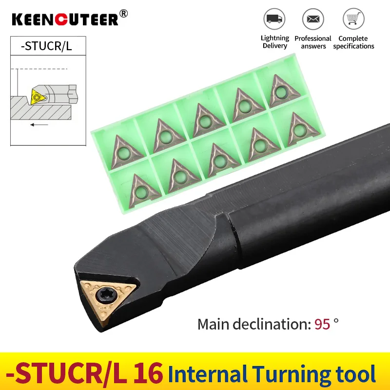 

S20R-STUCR16 S25S-STUCR16 Internal Turning Tool Holder TCMT16 Inserts S20R-STUCL16 Lathe Bar CNC Cutting Tools Set