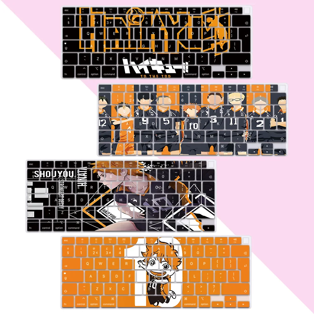Мягкий силиконовый чехол для клавиатуры с цветным принтом аниме Boy Haikyuu EU Layout Macbook