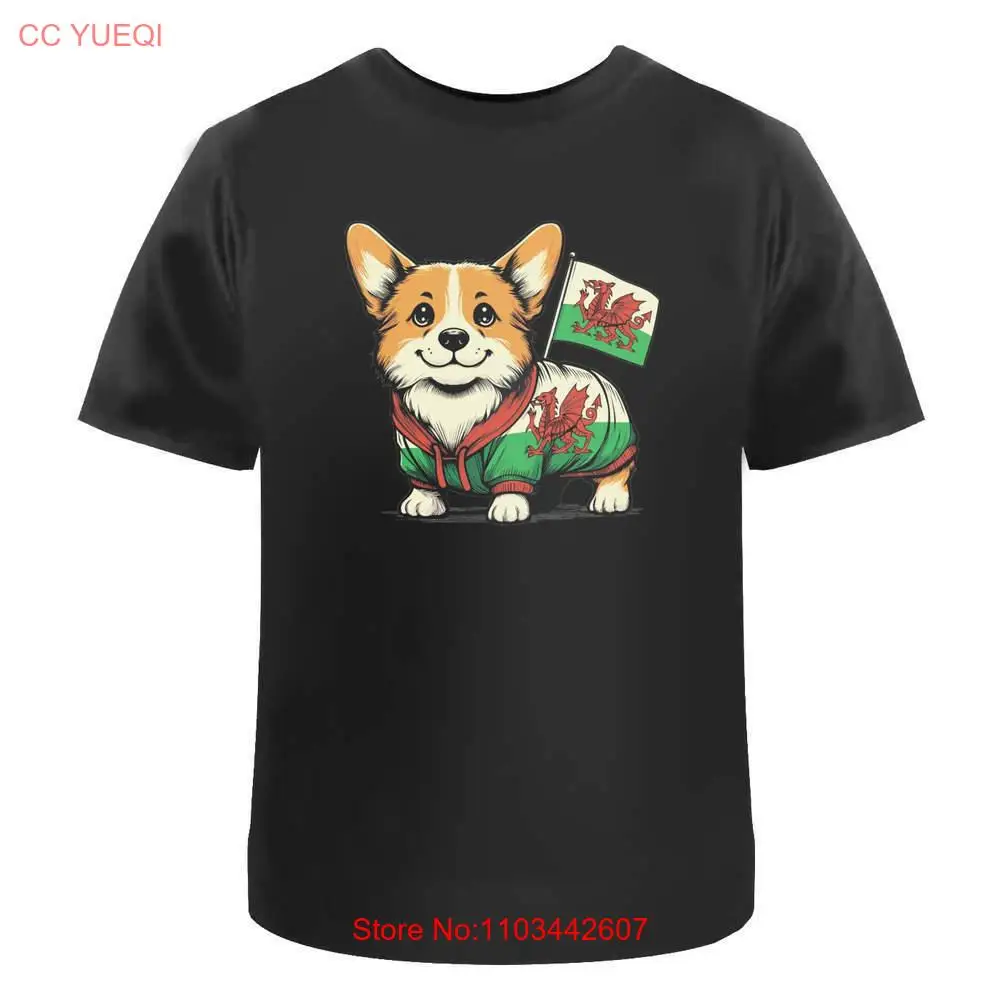 Симпатичные валлийские мужские/женские хлопковые футболки (TA048821)