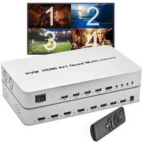 4 ports quad hdmi kvm multi viewer expert connect hdmi screen divider switcher with usb kvm shares 4 usb devices on 4 computers