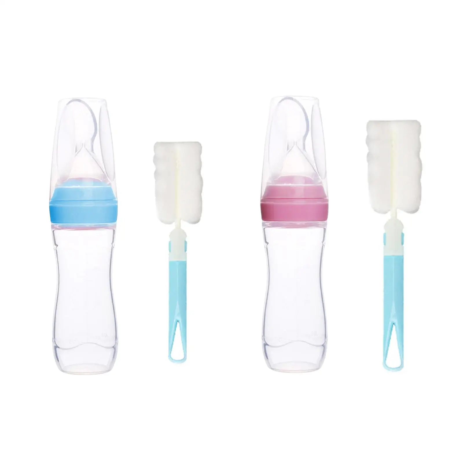 

Baby Food Feeder Squeeze Spoon Bottle Silicone Reusable Baby Eating Utensils Training Baby Food Spoon Dispenser for Toddler
