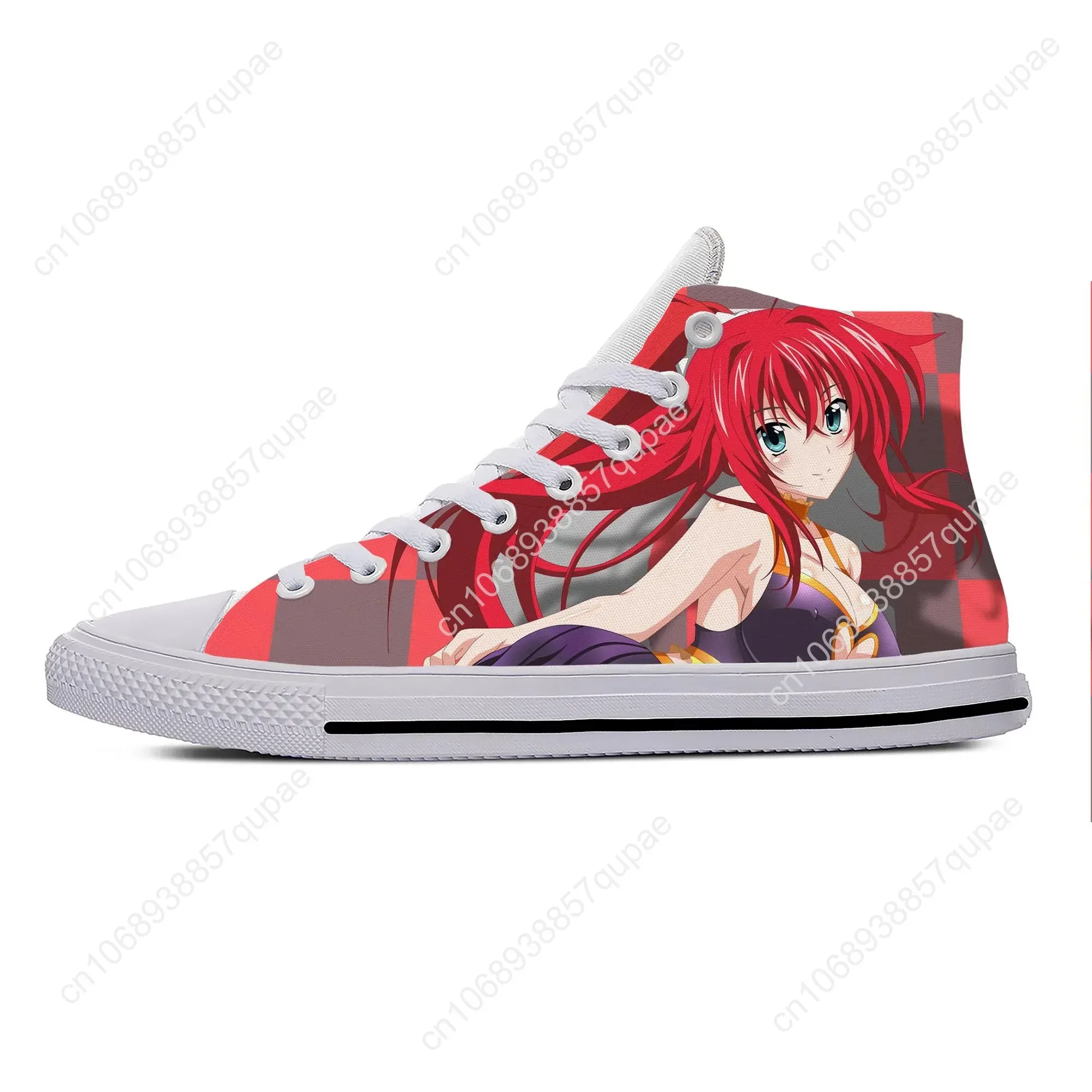 Anime Manga Cartoon High School DxD Rias Gremory Casual Shoes Breathable Men Women Custom Sneakers Lightweight Board