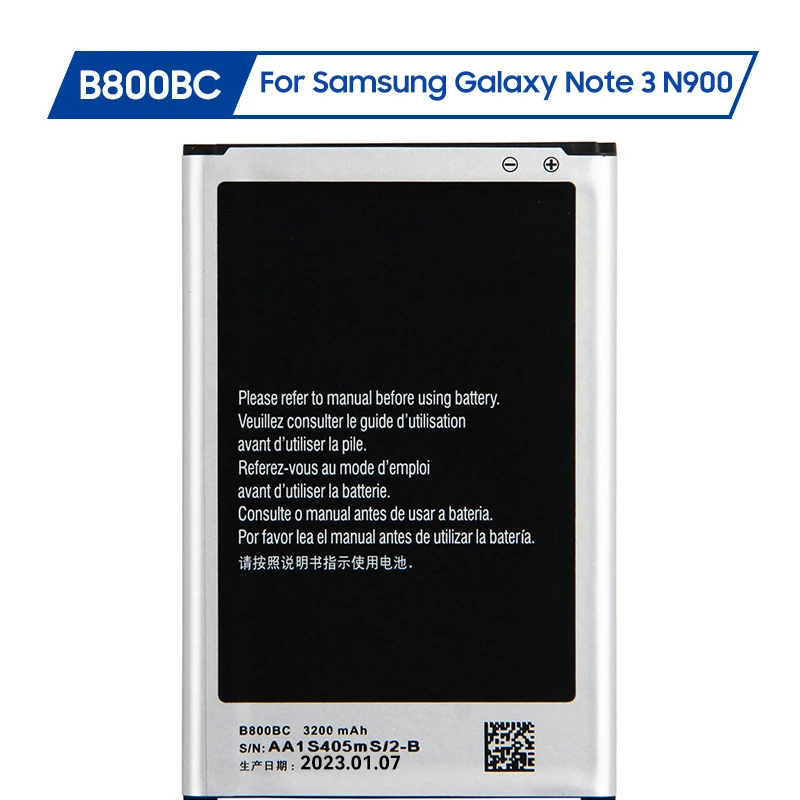 

Replacement Battery B800BC B800BE For Samsung GALAXY NOTE 3 N9006 N9005 N900 N9009 N9008 N9002 Note3 with NFC 3200mAh