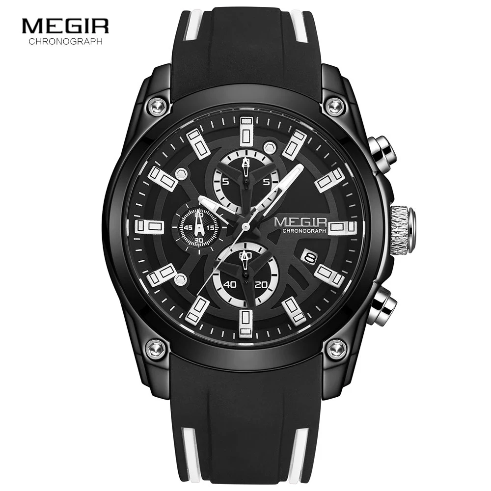 

MEGIR Military Sport Watches Men Luxury Top Brand Waterproof Watch Man Silicone Strap Luminous Chronograph Wristwatch Clock 2144