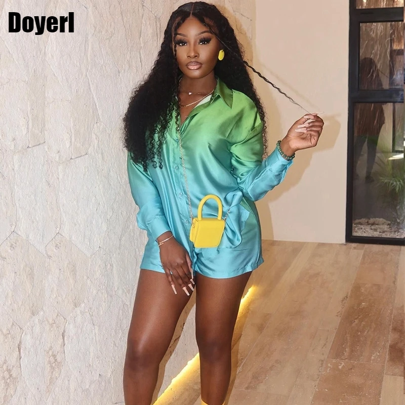 

Tie Dye Two Piece Set Tracksuit Women Festival Clothing Blouse Shirt Top and Short Suits for Women Shorts Set Party Club Outfits
