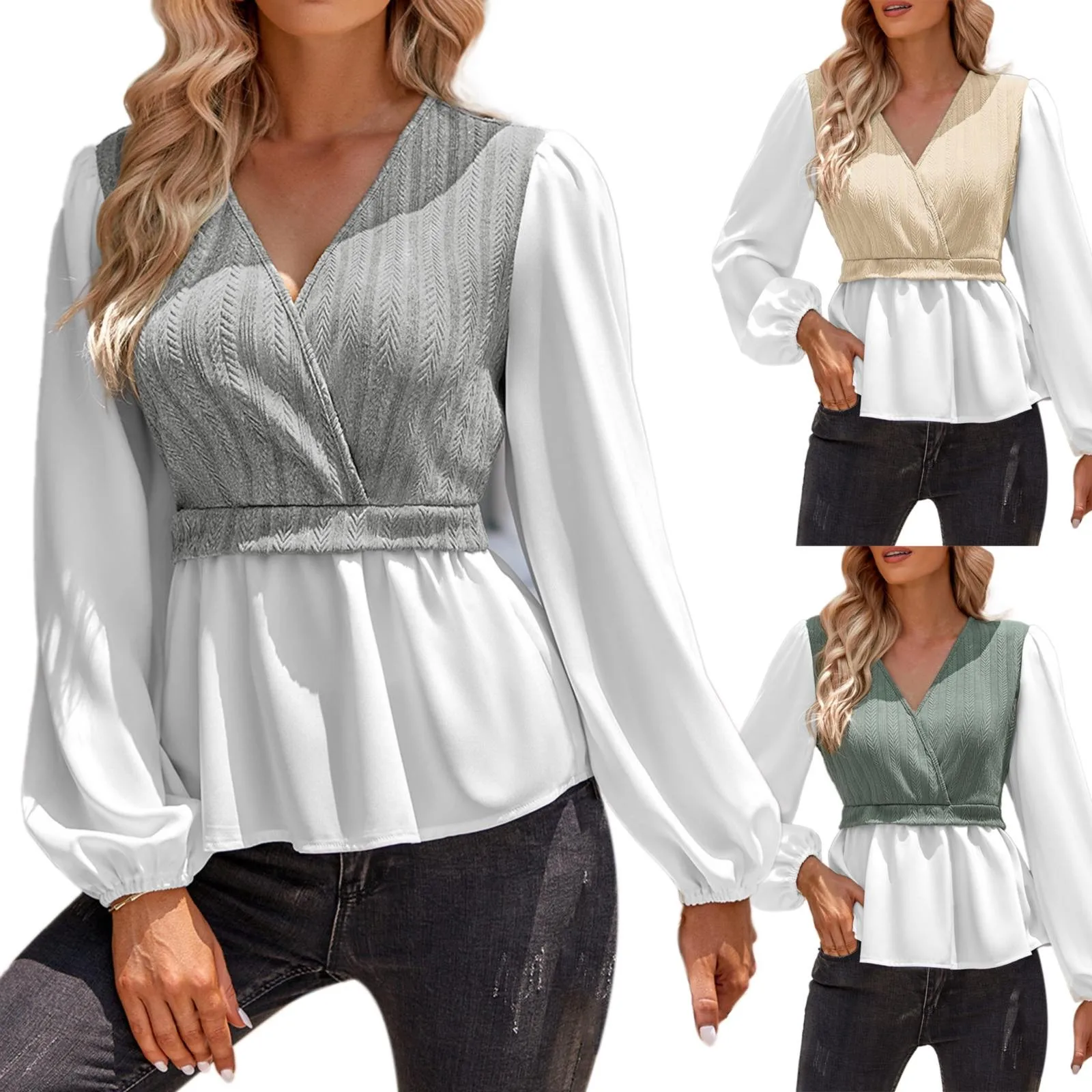 

Women's Color Matching Casual V Neck European American Style Turn Down Collar Art 3d Digital Print Lapel Vintage Print