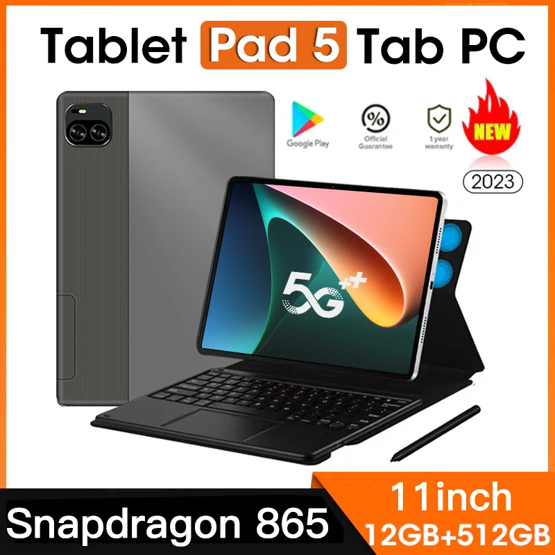 

Tablet Pad 5 Tab PC Original Tablete Android 12 Global Version 12GB+512GB 11 Inch 2.5K Display 5G Network Gaming Tablets 8800mAh