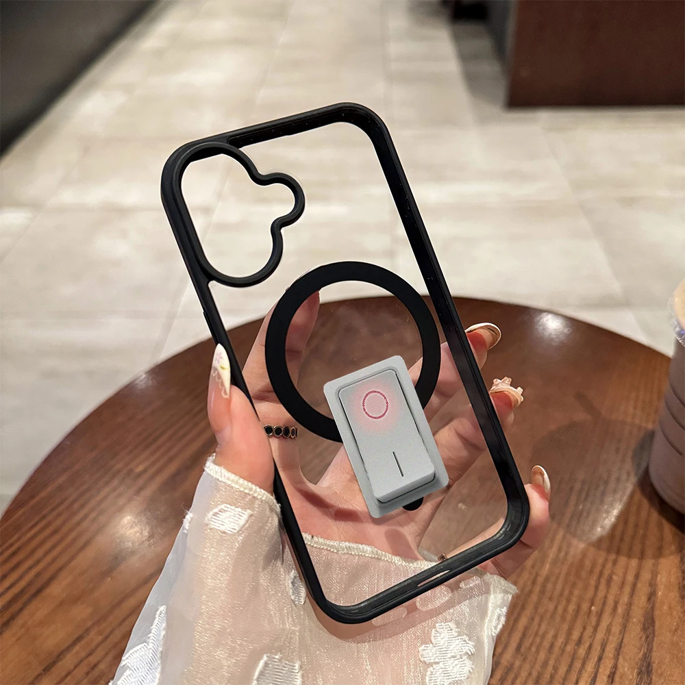 Фото Милый чехол для телефона с дизайном выключателя света для iPhone 17 16 15 14 13 12 11 Pro Max Plus Air, совместимый с MagSafe, противоударный, из твердого поликарбоната №4