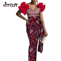 african dresses for women ankara fashion print maxi long dresses flare sleeve sequins dashiki women evening robe dress wy9637