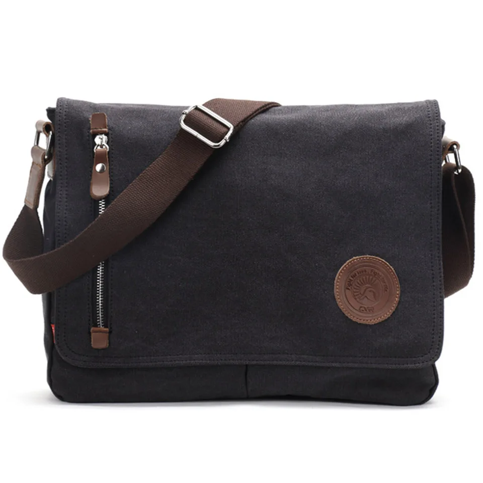 Trendy New Canvas Bag Men's American Luxury Brand Design Horizontal Retro Travel Messenger Shoulder Bag Student Schoolbag M309