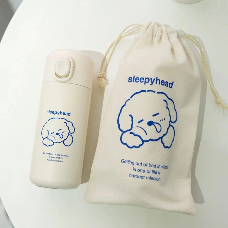 Cup Female Small Cute Bear Cup Korean Style Simple Girl Student With Bag Convenient Personality Trend Cup