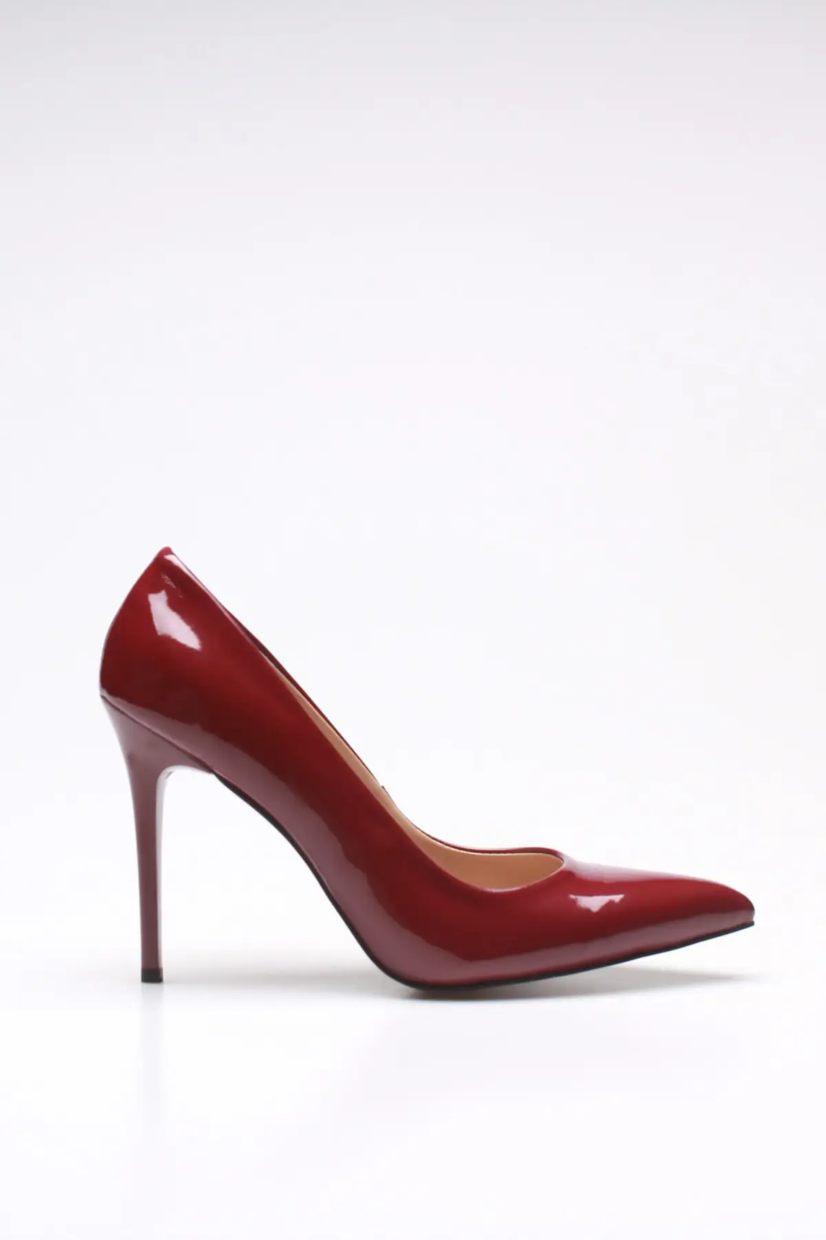 

Fashion Style Women's Claret Red Patent Leather Stiletto Heeled Evening Shoes