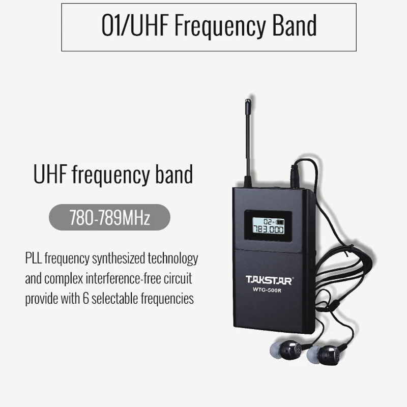 Беспроводная аудиосистема Hot Takstar WTG-500/ WTG 500 UHF для церковных собраний, экскурсий и обучения (1 передатчик + 50 приемников).