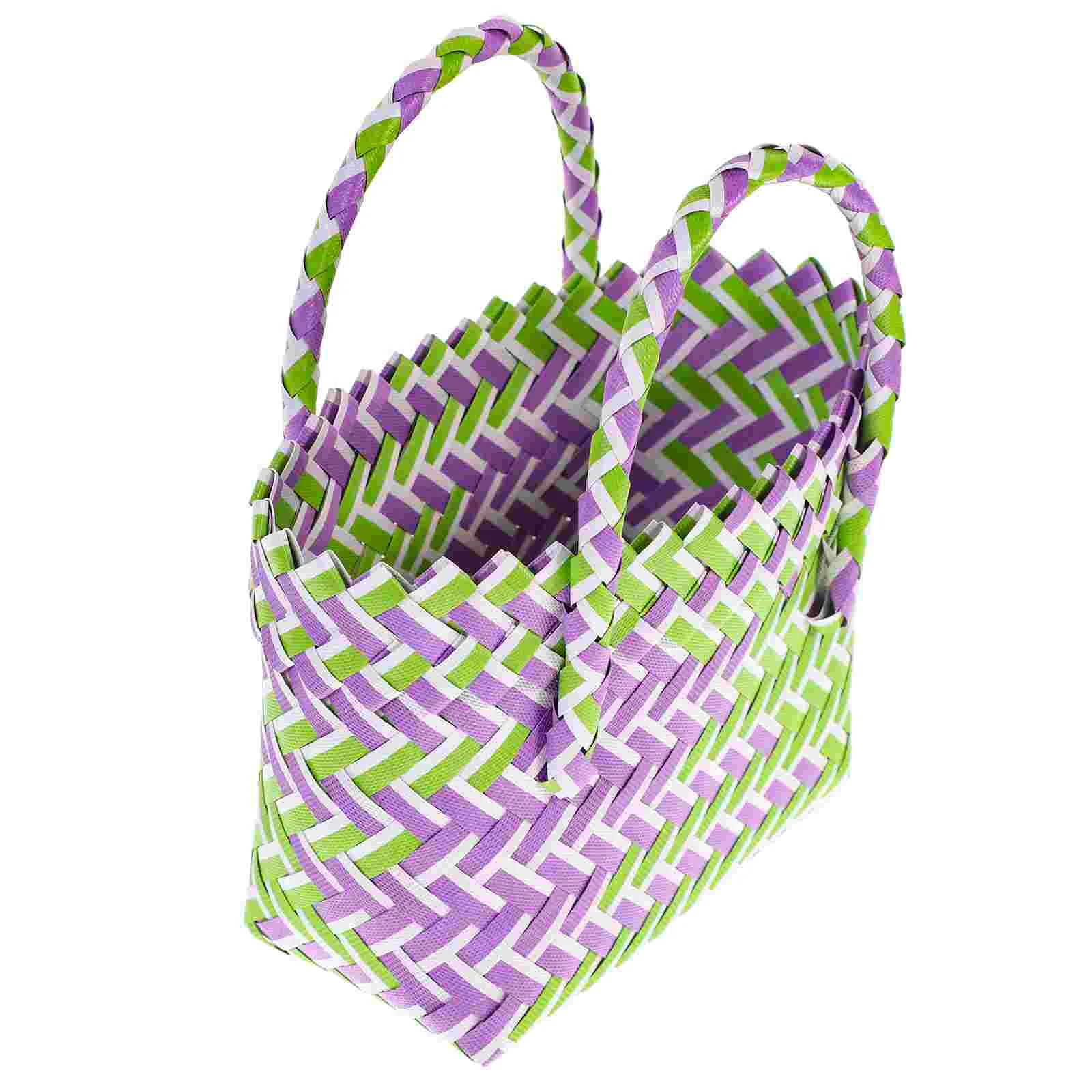 

Basket Woven Tote Picnic Shopping Fruit Rustic Vegetable Handle Grocery Reusable Outdoor Beach Container Gift Costume Toiletries