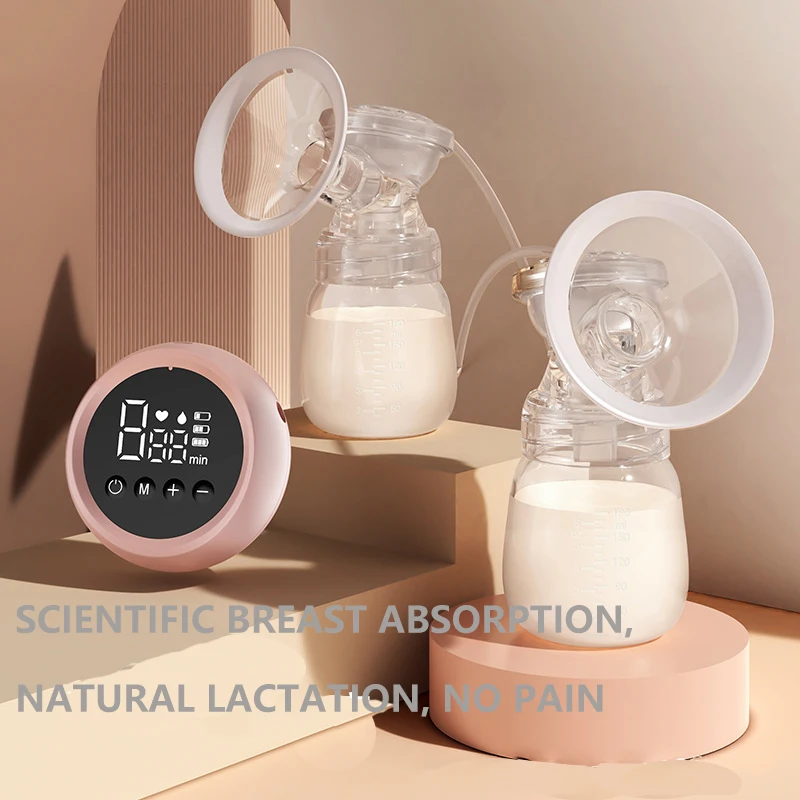 

NEW Electric Breast Pump Protable Dual Breastfeed Milk Pump Touch Screen Massage Adjustable Mode Silent Lactation