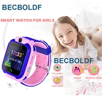 q12 childrens smart watch sos phone 1 44 lcd touch screen waterproof smartwatch for baby childrens bracelet kids gift