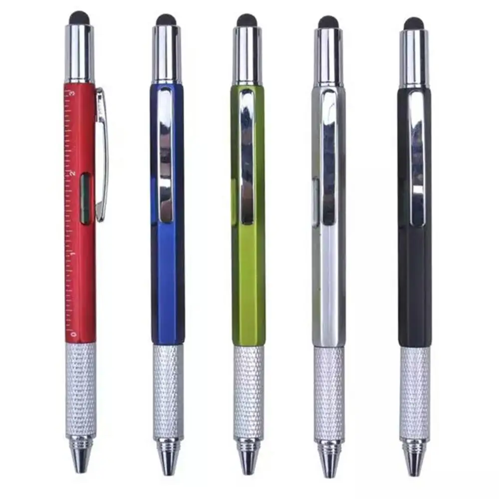 

Multicolor Creative Ballpoint Pen Level Gauge Scale Screwdriver Tool Touch Capacitor Pen Office Supplies Christmas Gift