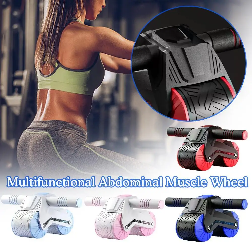 

Abdominal Muscle Wheel Durable Muscle Stretch Roller Antiskid Plastic with Kneeling Pad Automatic Rebound for Training Equipment