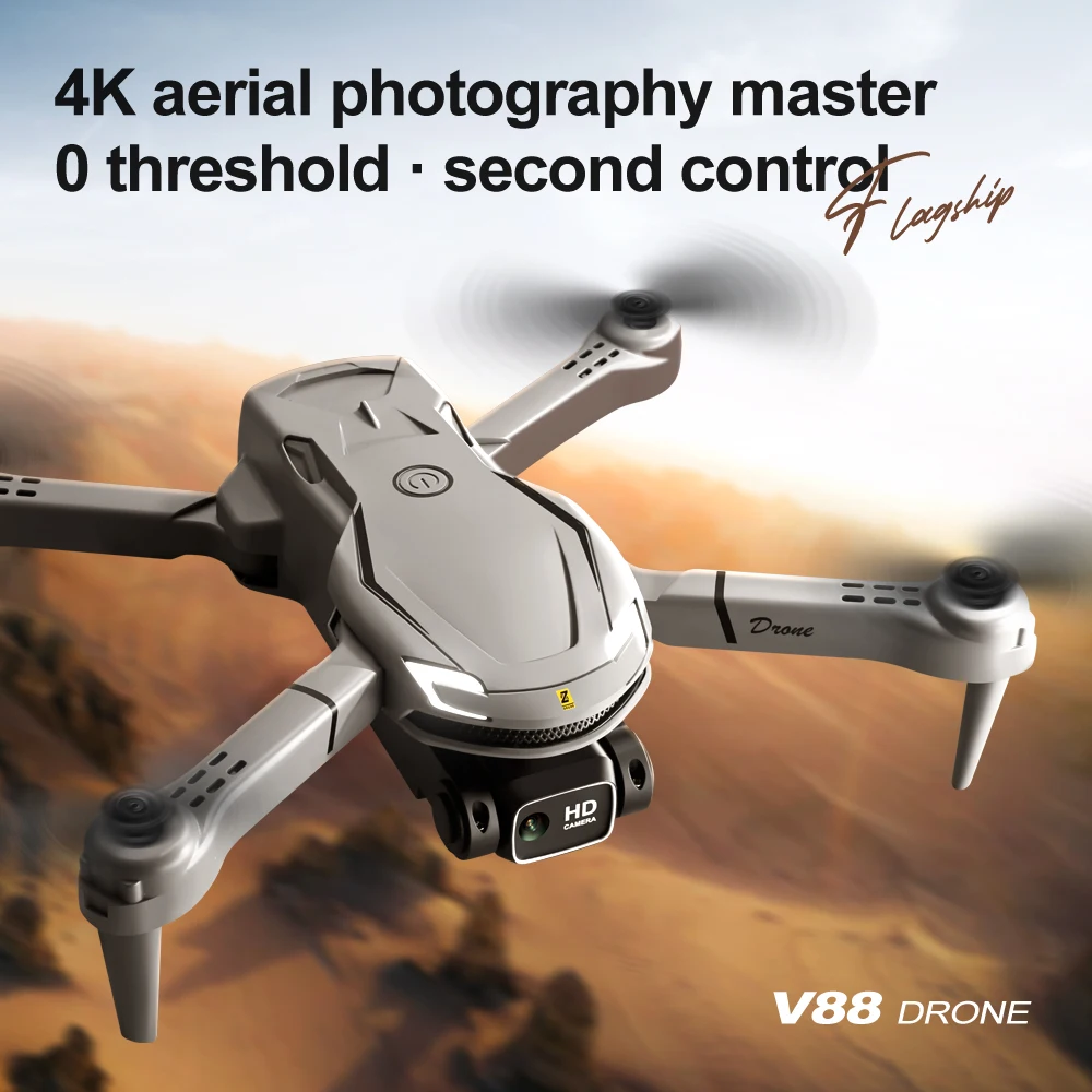 

With Wide Angle HD 4K 1080P Camera V88 WIFI FPV Drone Height Hold Foldable Quadcopter RC Helicopters Drones Kids Toys Gift 5000M