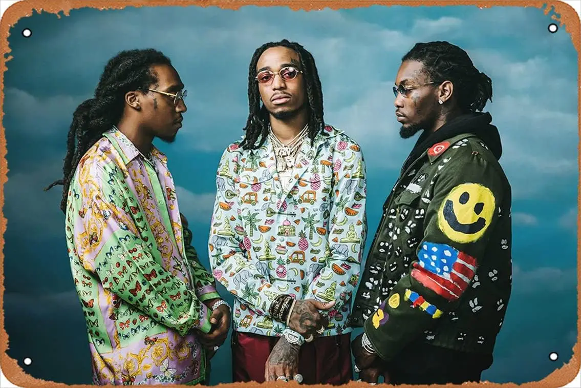 Muecddoa музыкальные металлические знаки винтажные Migos рэп хип-хоп постер настенное