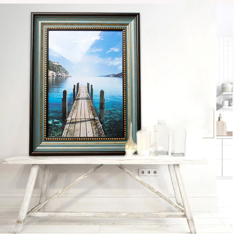 Resin Painting Frame Large Retro Painting Picture Photo Frame With Wall Mounting Marcos De Cuadros Pared Home Decor Gift