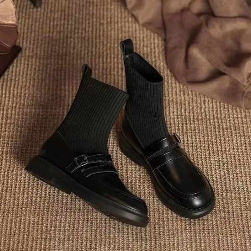 

2023 эластичные вязаные носки и сапоги женские высокие спортивные туфли Корейская версия Лолита Женская обувь Лоферы спортивная обувь