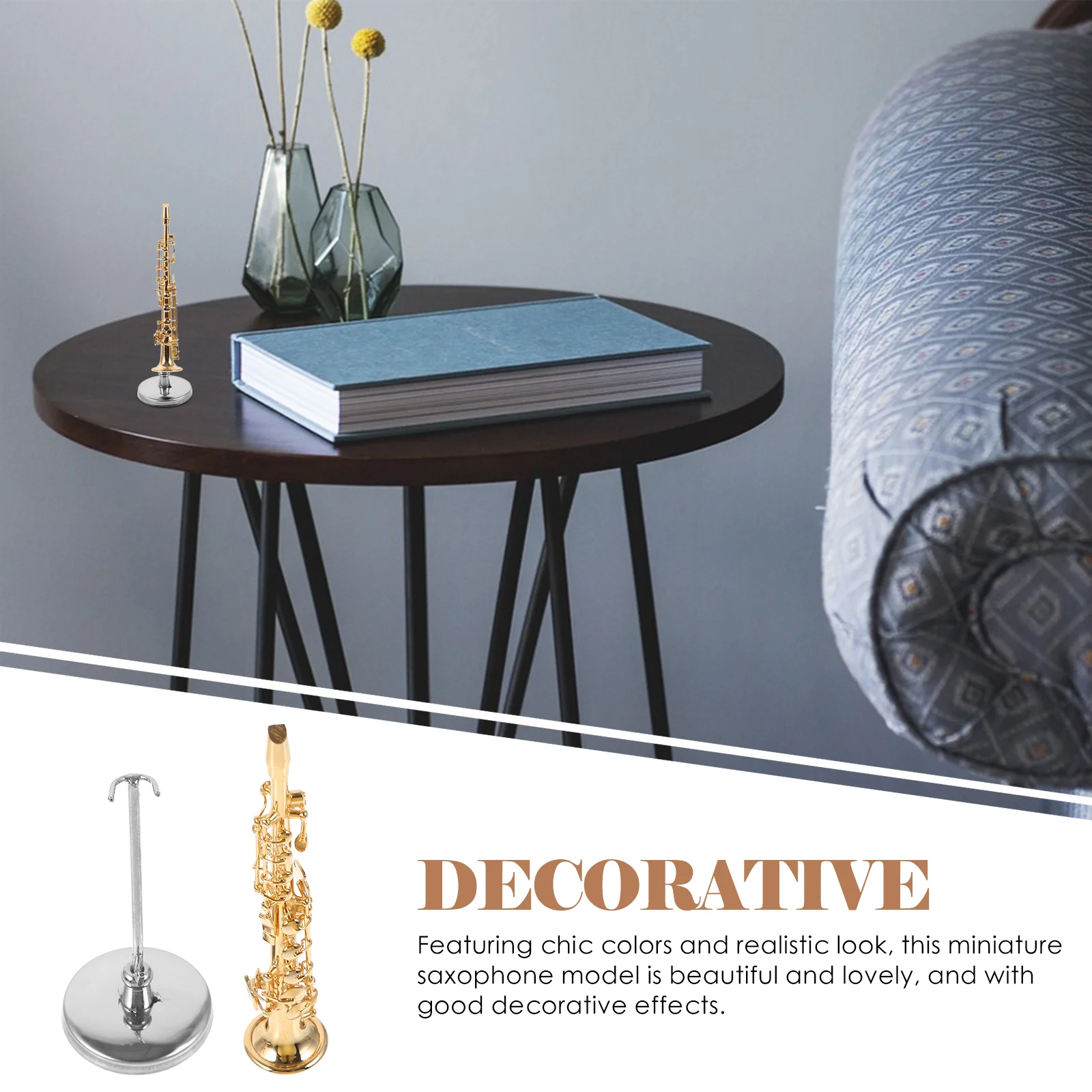 Кукольный домик саксофон мини-фигурка маленькая модель орнамент музыкальный