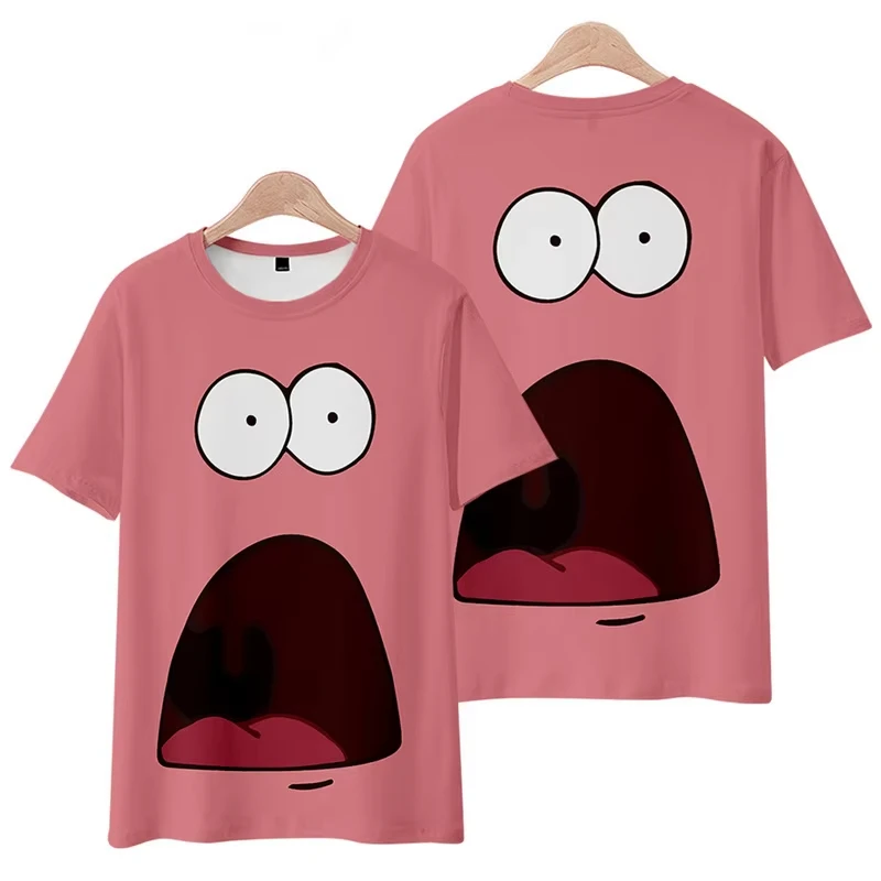 Disney SpongeBob SquarePants Graphic T-shirt Summer Anime Short Sleeve T Shirt Street Sports Oversized Tops Boys Girls Clothes