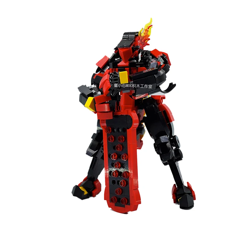 MOC серия Mecha красная фотоголоволомка DIY Модель коллекция эксперты кирпичные