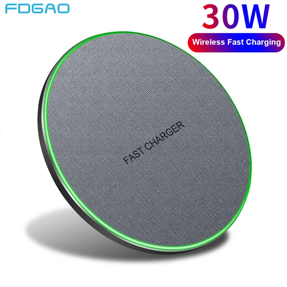 

30W Wireless Charger For iPhone 14 13 12 11 Pro XS Max Mini XR 8 Induction Fast Wireless Charging Pad For Samsung S22 S21 S20