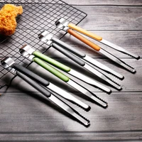 stainless steel food tongs non slip grilling tong long handle meat salad bread serving tong bbq salad tool kitchen accessories