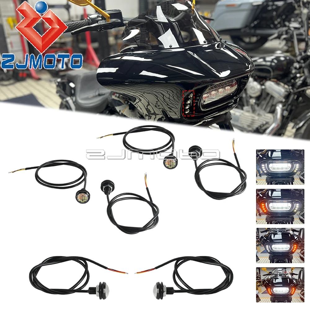 2/4/6/8/10 шт. светодиодные круглые лампы DRL мигалка для мотоцикла Eagle Eye указатель