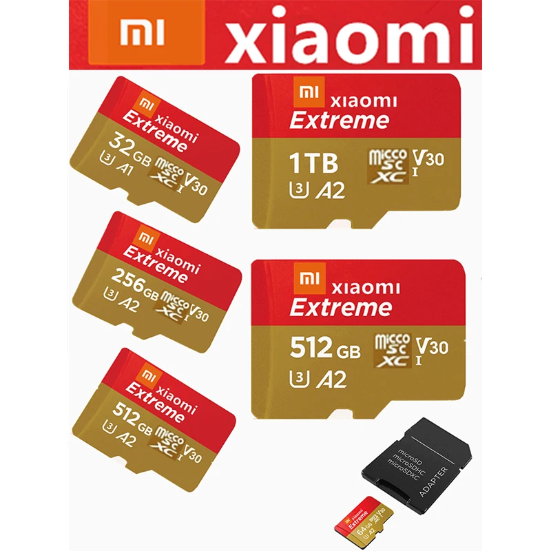 

XIAOMI High Speed 2.0 Micro Sd Card A1 A2 Tf Card SDHC Card Class 10 Tf Card 256GB/512GB/1TB High Capacity Memory Card for Phone