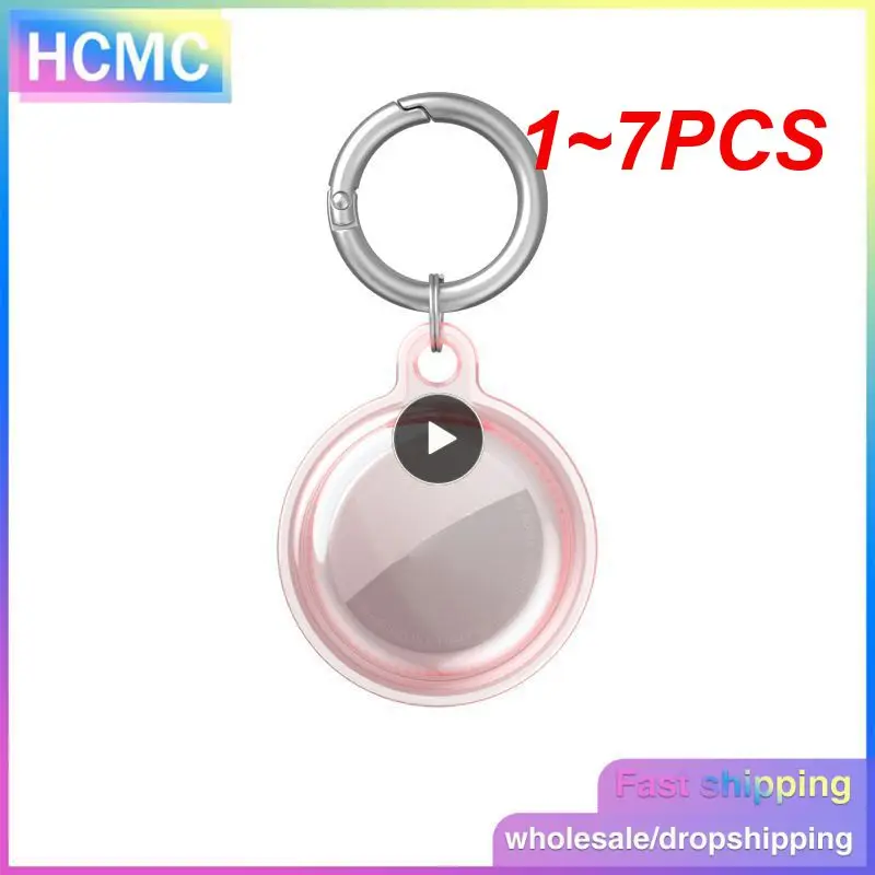 

1~7PCS Silicone Protector Cover For AirTags Shockproof Transparent TPU Anti-fall Protective Case Anti-lost Air Tags Shell Case