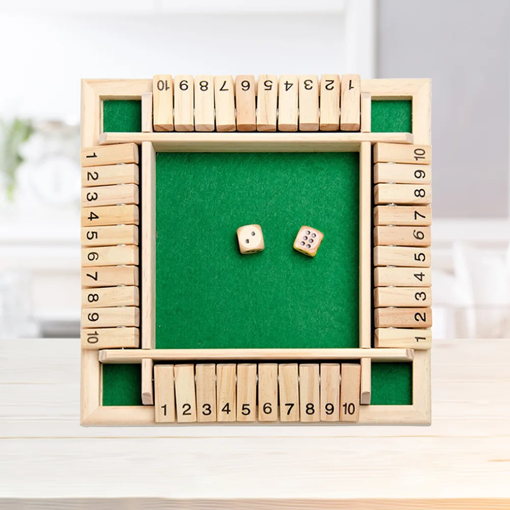 

Game Games Board Wooden Box The Shut Flop Dice Sided Four Toys Family Child Parenttoy Digitaltable Multiplication Kids Wood Math