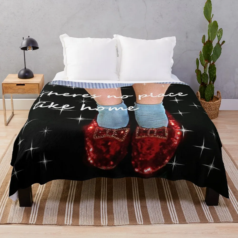 

no place like home wizard we want thoseruby slippers glitter edit mask design mysticladyartThrow Blanket Quilt Blanket
