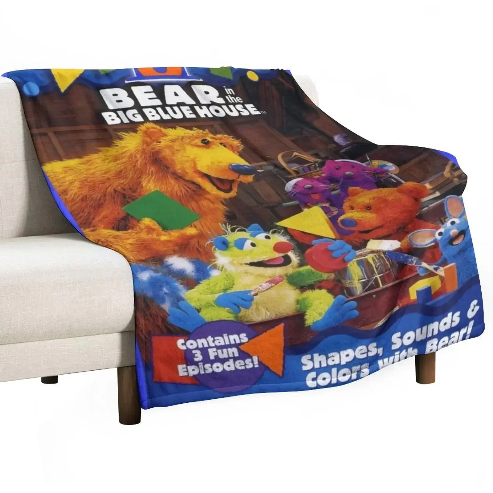 Новое одеяло с изображением медведя в большом синем доме декоративные одеяла для