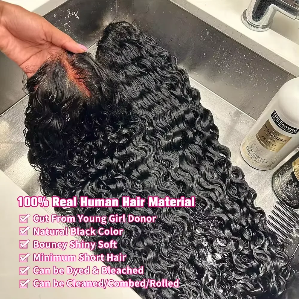 Фото 300% Burmese Curly Wigs 13x6 HD Lace Front Human Hair Wigs No Glue Wear Go Preplucked Deep Wave Lace Frontal Wig 100% Human Hair №2