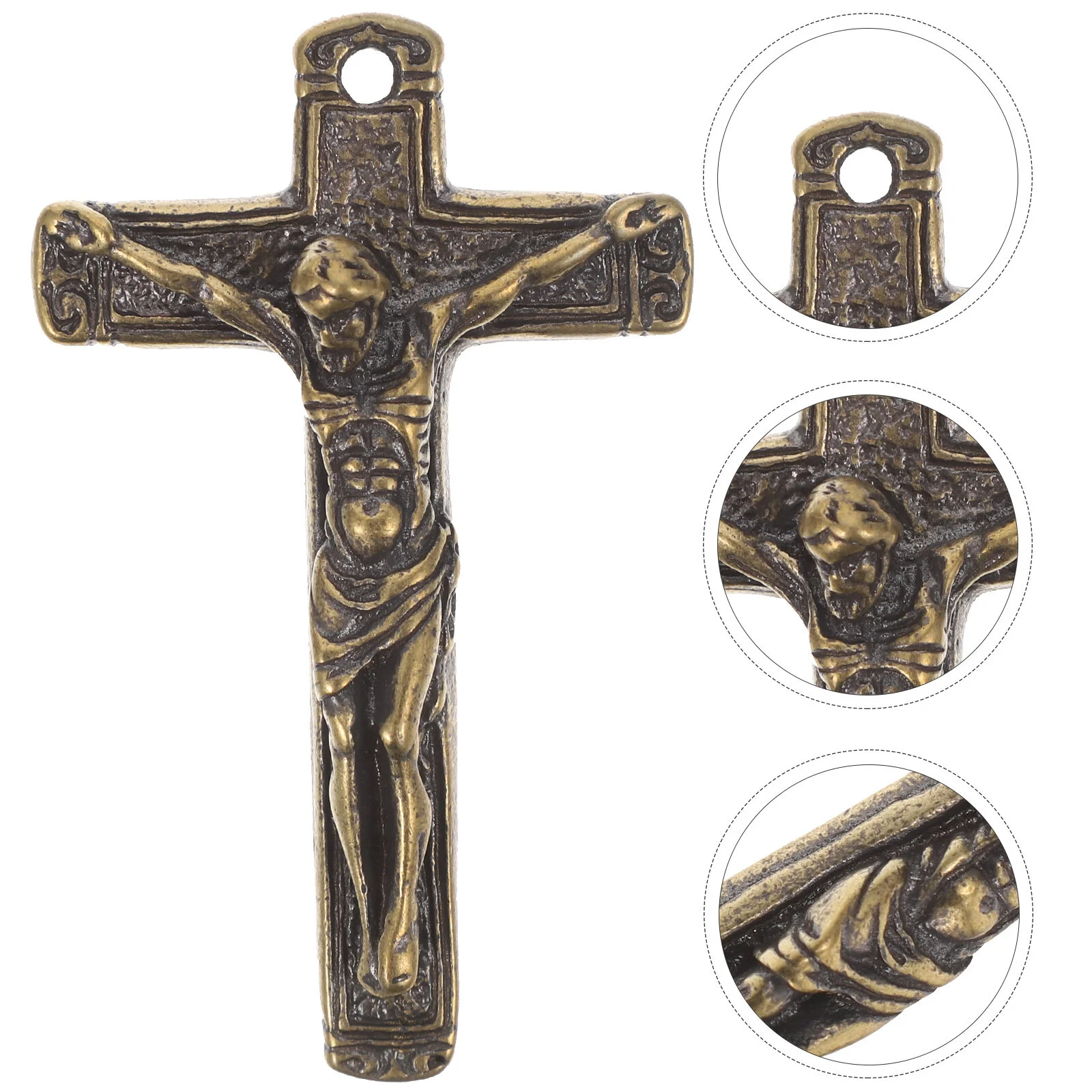 Key Chain Pendant Retro Style Charm Crucifix Jewelry Creative Copper Fob Keychains