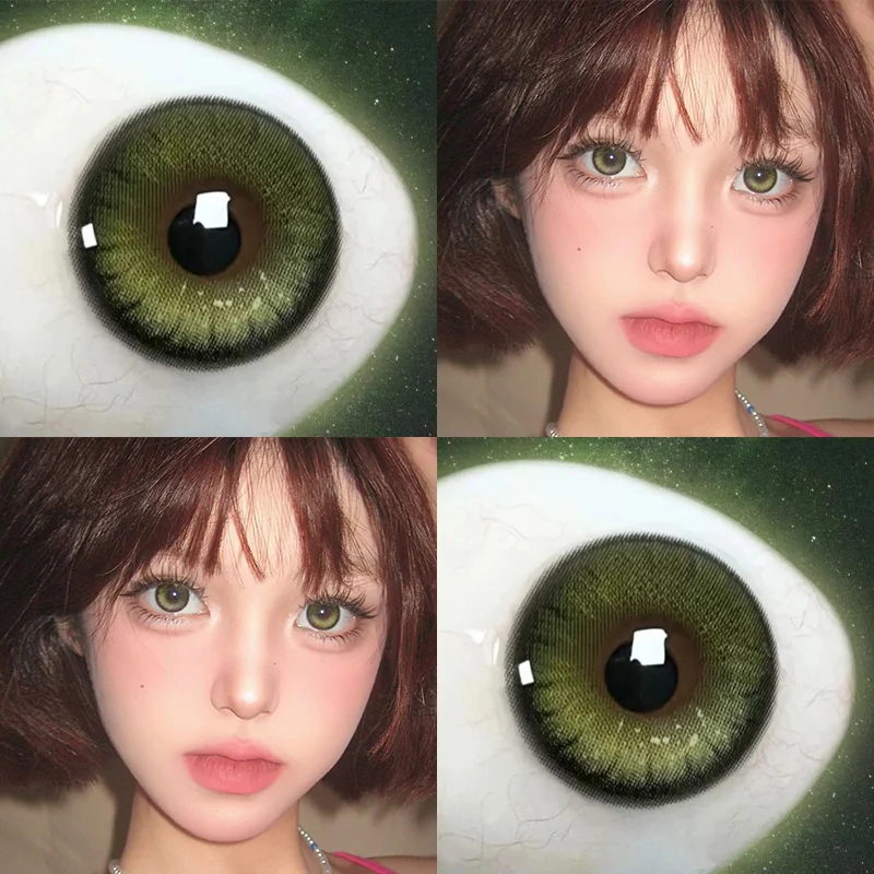 

YIMEIXI 1Pair Color Contact Lenses for Eyes Green Eye Lenses Yearly Use with Prescription Myopia Soft Blue Lenses Free Shipping