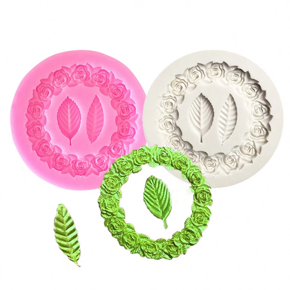 

Rose Garland Cake Mold Silicone Fondant Mould DIY Chocolate Mould Cake Sugar Candy Fondant Baking Mold Bakeware Kitchen Baking