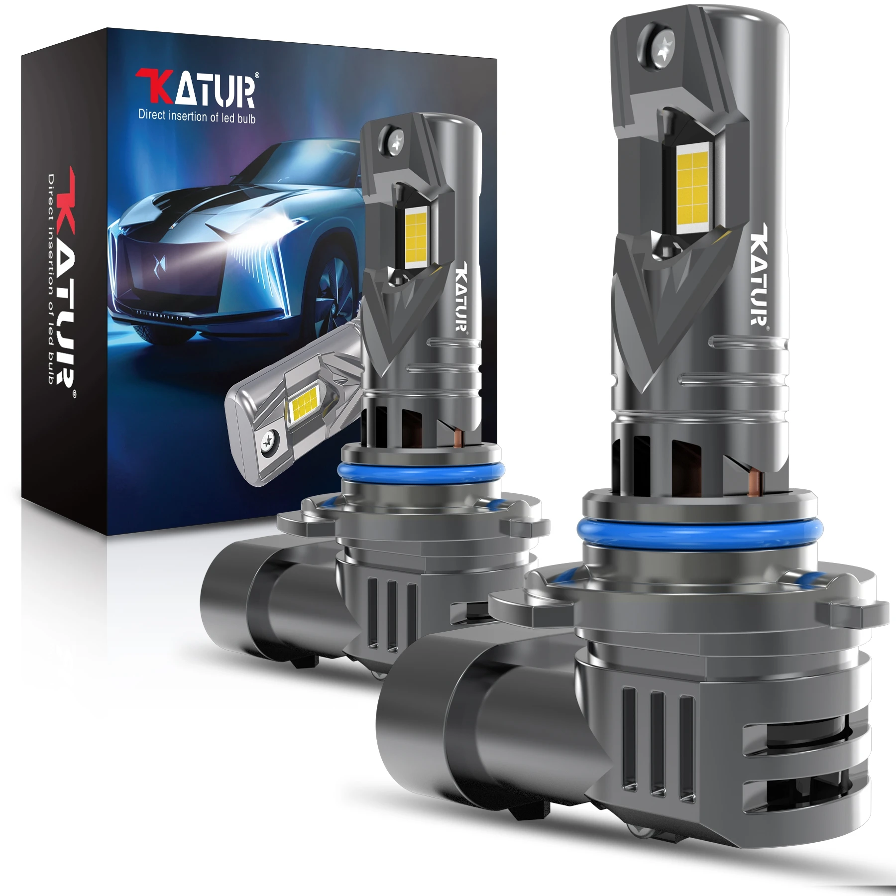 Katur 2 шт. 9012 Лампа HIR2 Светодиодная автомобильная фара Canbus без ...