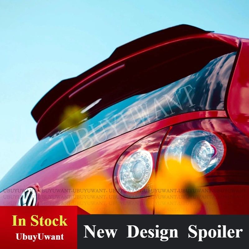 

UBUYUWANT For VW Golf 5 GTI Mk5 Spoiler High Quality ABS Gloss Black MK5 R32 Sport Roof Lip Spoiler Car Tail Wing Decoration