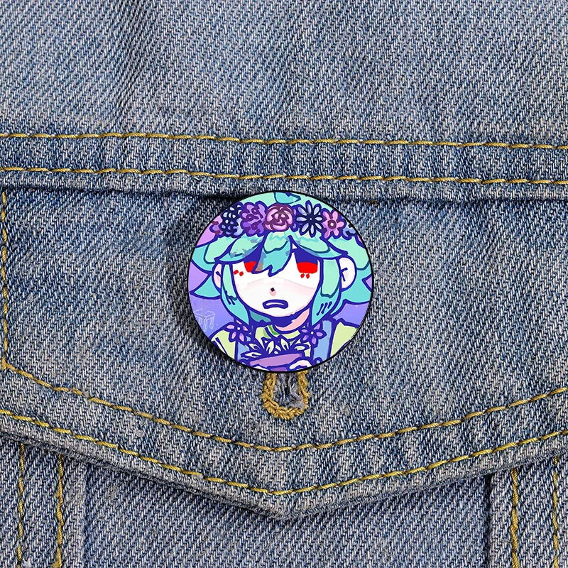 

Fashion basil omori Printed Pin Custom Funny vintage Brooches Shirt Lapel teacher Bag Cute Badge Cartoon pins for Lover Girl