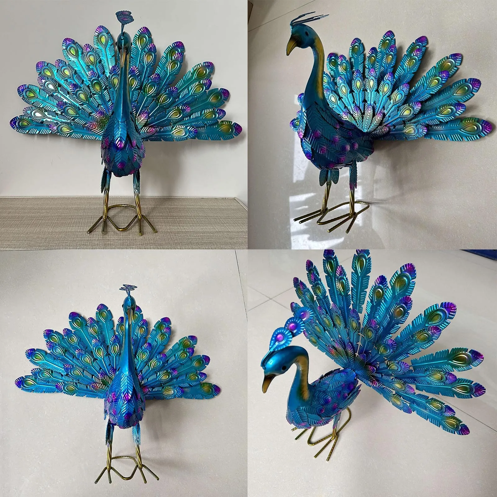

Diy Assembly Peacock Sculptures And Statues Peacock Figurine Metal Garden Decor Animal Ornament Weather-Resistant Rust-Proof