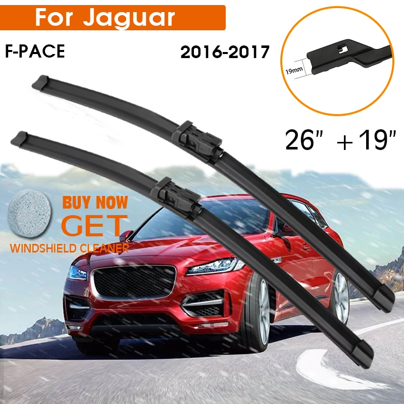 

Автомобильный стеклоочиститель для Jaguar F-PACE 2016-2017 лобовое стекло резиновый силиконовый запасной передний стеклоочиститель 26 "+ 19" LHD RHD авто а...