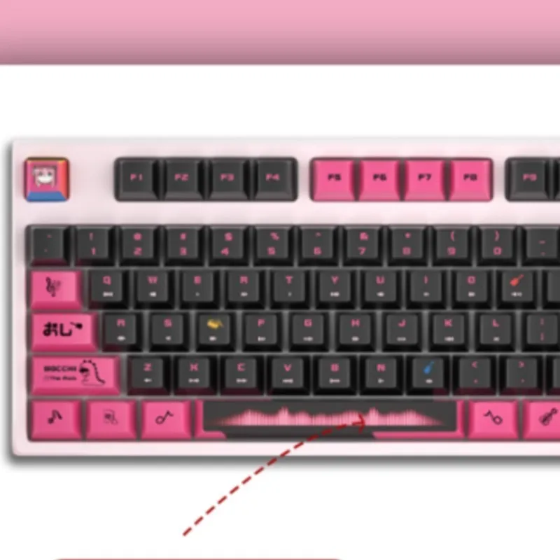 128 клавиши аниме колпачки для клавиш желтый PBT односторонняя Тепловая Сублимация