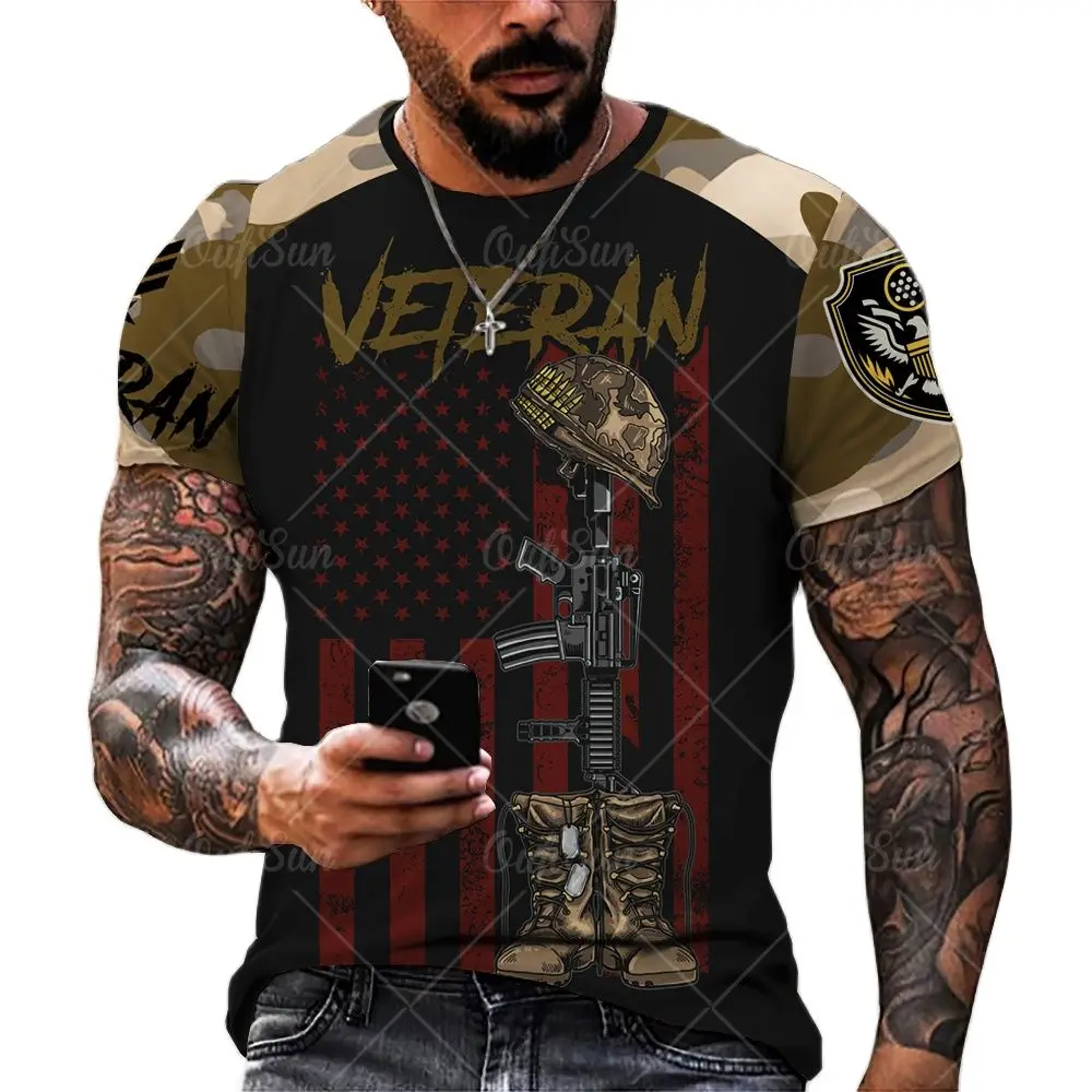 

2022 Summer Soldier Army Veteran t-shirts 3D All Over Printed T Shirts Tee Tops shirts Unisex Tshirt